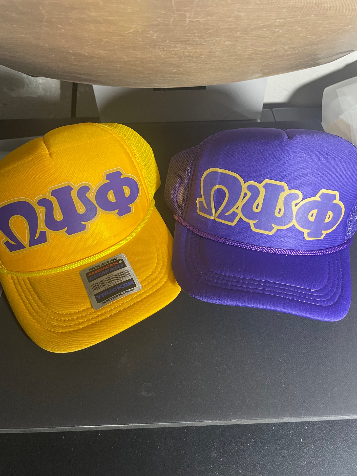 Omega Psi Phi trucker hat