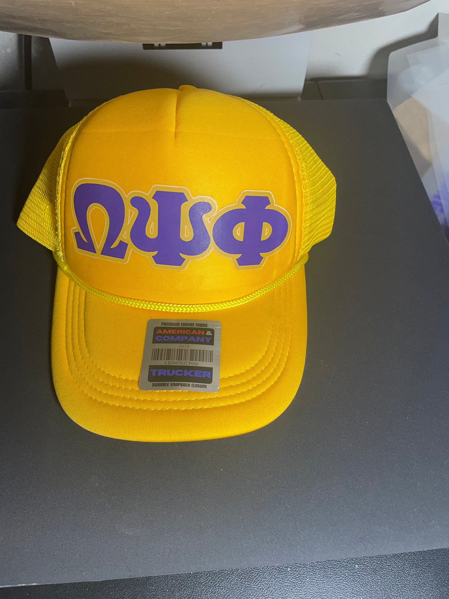 Omega Psi Phi trucker hat