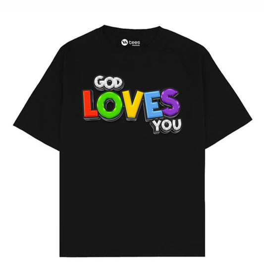 God Loves you tee  (mario print)